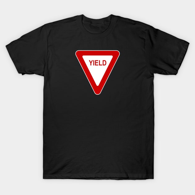 Yield Sign Symbol In Red T-Shirt by THP Creative